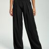 High-waisted wide-leg slacks
