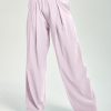 High-waisted wide-leg slacks