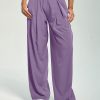 High-waisted wide-leg slacks